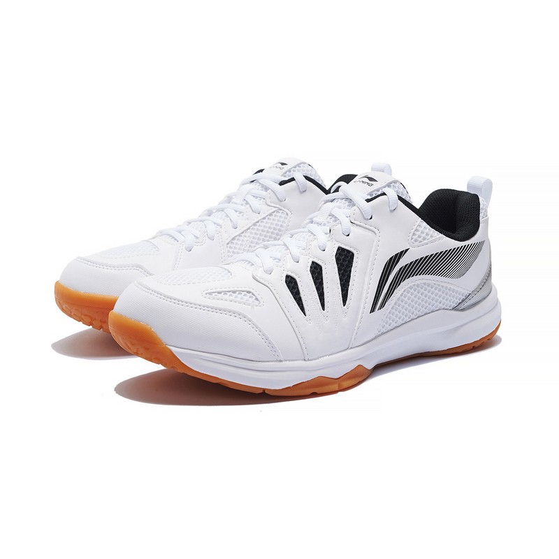 李宁羽毛球鞋男子耐磨防滑羽毛球训练鞋户外运动鞋aytp011标准白1540
