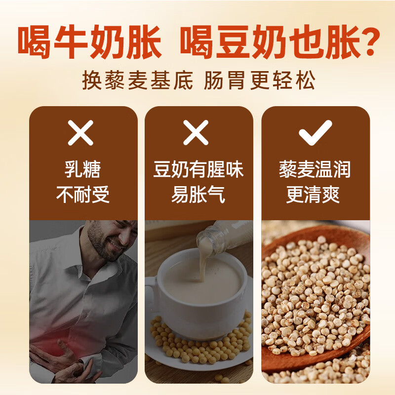 礼麦台藜素奶无乳糖有机植物植物奶五台山素食藜麦零蔗糖230ml×10袋 低糖+无糖各一箱(230ml*20袋)