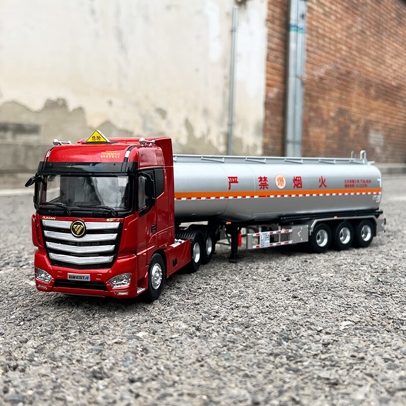 joymine1:36原厂工程车模型 欧曼est-a 油罐车 货柜车 卡车 仿真合金