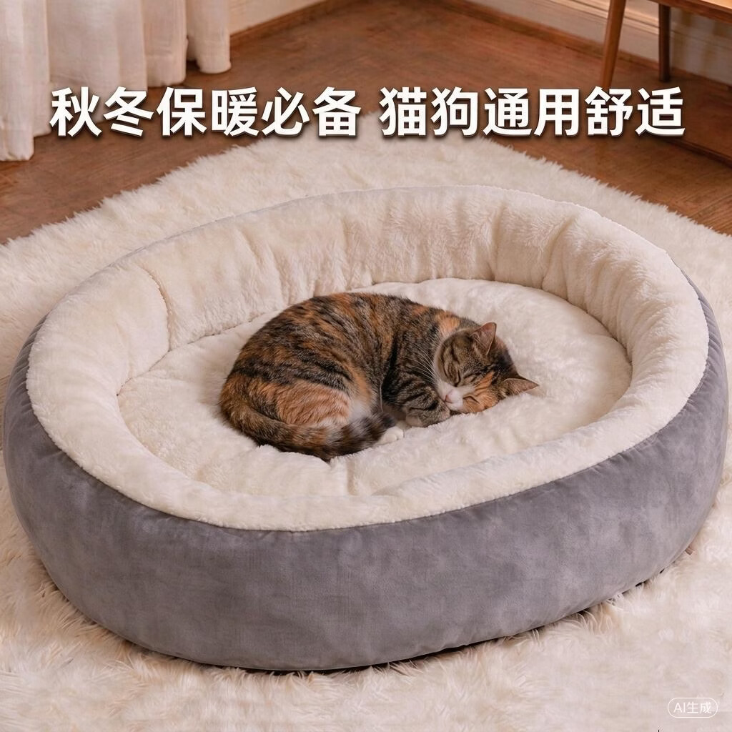 加厚椭圆保暖宠物窝60cm 9.9元 - 清风线报