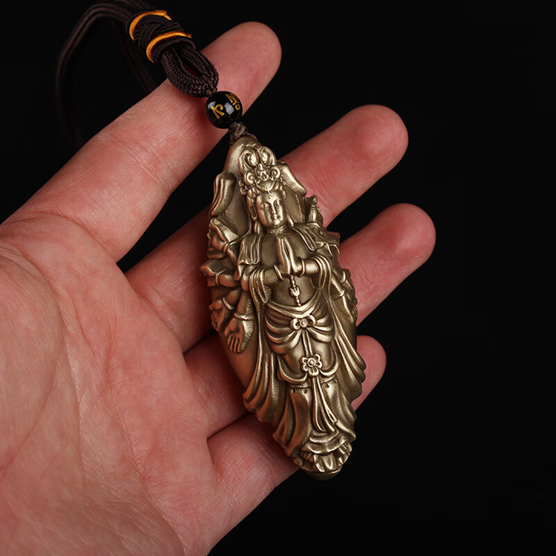 全铜千手观音手把件随身盘玩属鼠本命佛手上把玩物件男士高档礼物