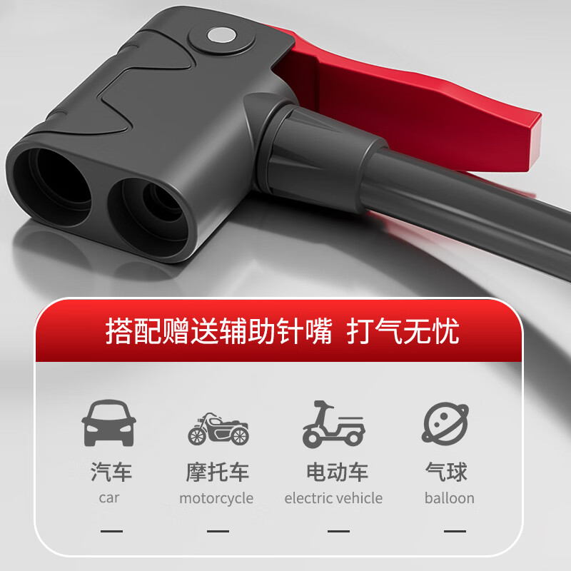 德力西电气汽修工具脚踩打气筒小轿车高压电动摩托车脚踏打气泵车载充气泵 【双缸速充-高压带表160PSI】可打真空胎*送气嘴+手套