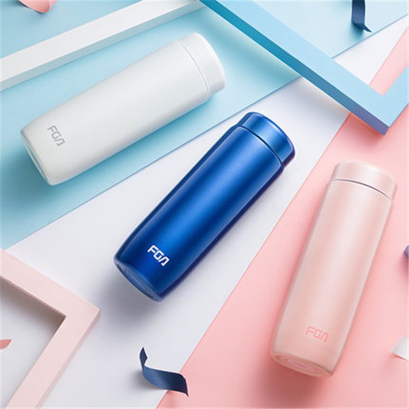 富光保温杯 男女便携可爱学生创意304不锈钢男女士迷你韩版儿童水杯 优雅白【304不锈钢】300ml