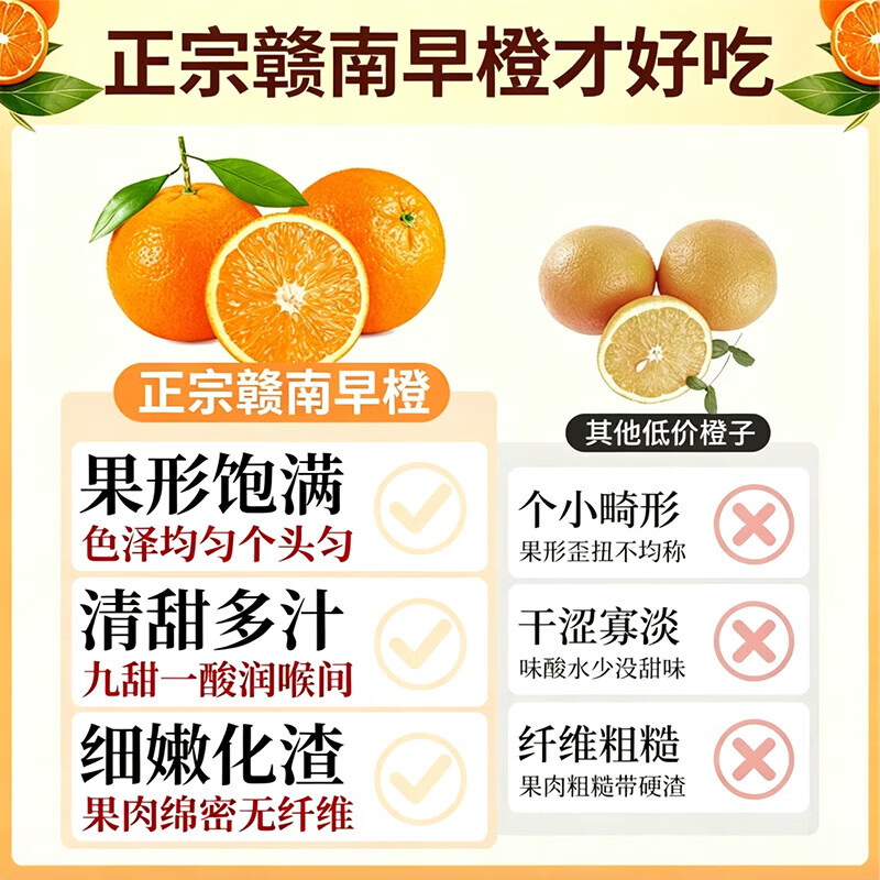 物鲜仙子正宗赣南早橙【多地次日达】新鲜果冻脐橙手剥冰糖橙年货水果礼盒 单果70-80mm+|香甜多汁,日常优选 5斤甄选装净重4.5斤
