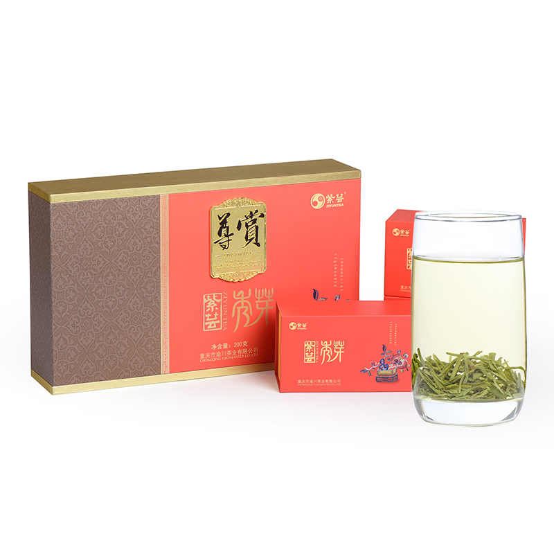 紫芸 炒青绿茶秀芽·尊赏200g重庆特产过年送礼茶叶自己喝年货礼盒