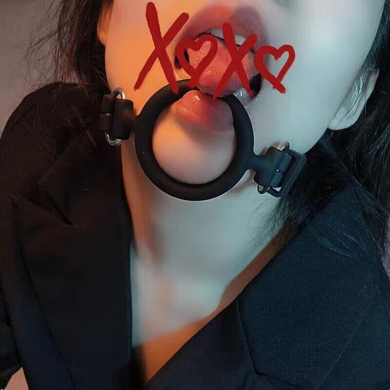 玩具sm强制sm张口器女用硅胶开口口塞调情调教道具 黑色