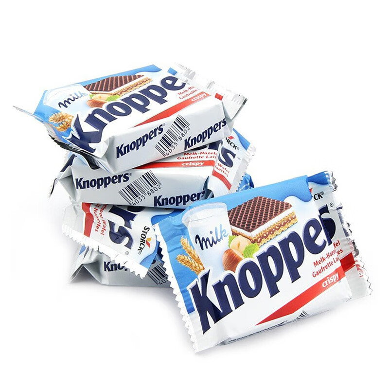 knoppers德国原装进口 knoppers牛奶榛子巧克力威化饼干25g*10包夹心零食 25g*10包（临期特价） 250g