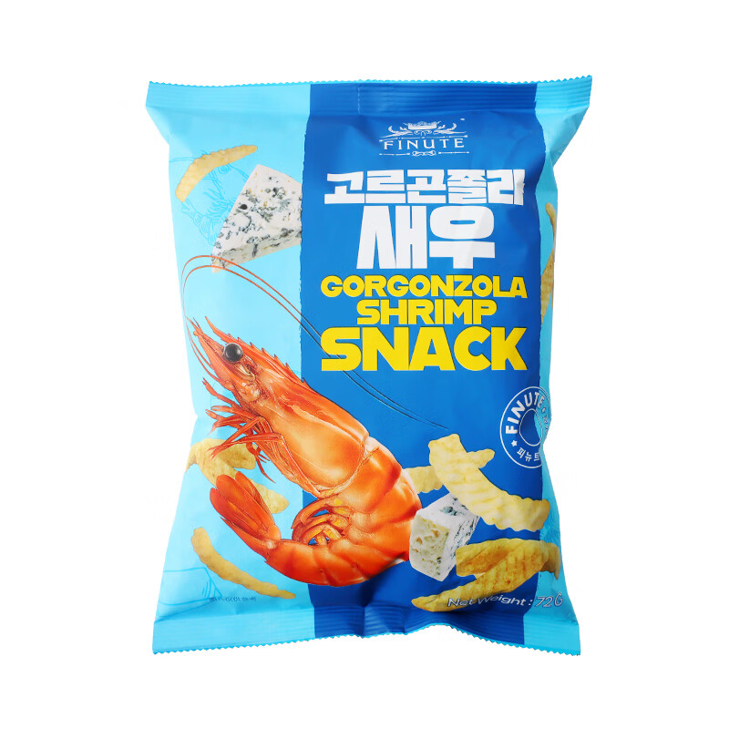 finute韩国进口 finute趣莱福戈贡佐拉干酪味虾条膨化食品网红休闲