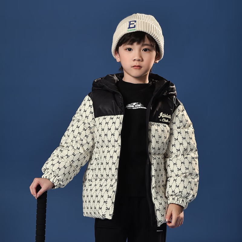 铅笔俱乐部童装2026年冬装新品男童羽绒服中大童加厚外套儿童保暖上衣 黑色 160 160cm