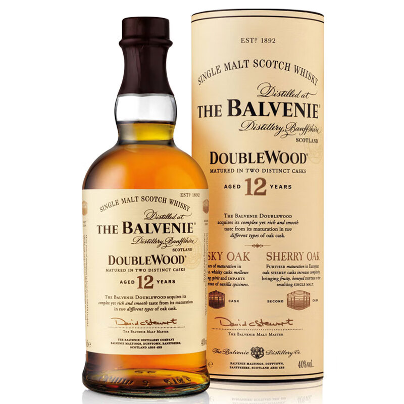 百富（The Balvenie）洋酒 百富12年 双桶陈酿单一麦芽苏格兰威士忌700mldaaamdegnq