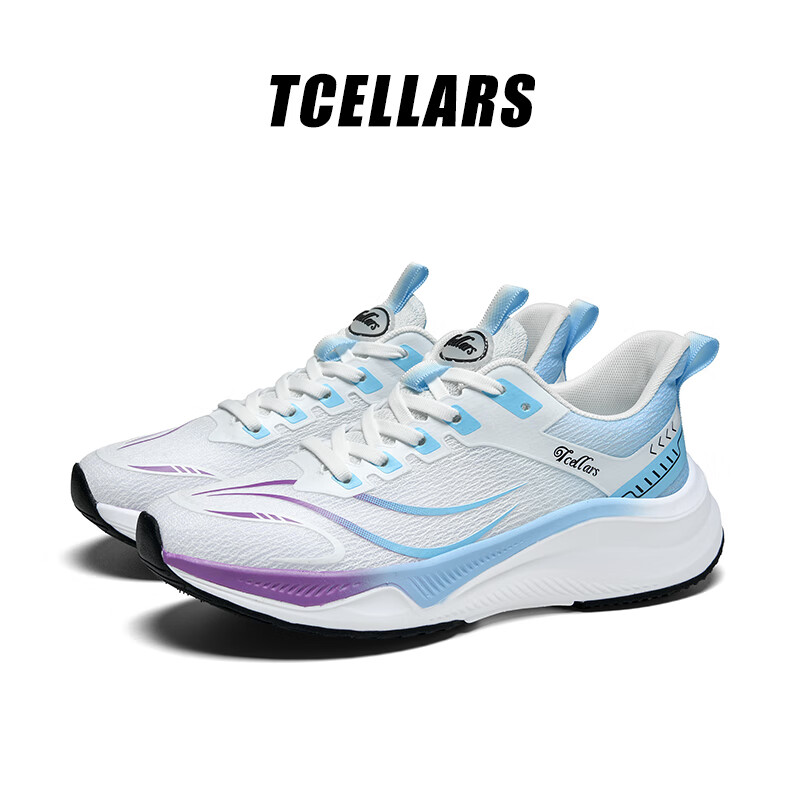 Tcellars超音速 男鞋运动鞋子男冬季新款入门跑鞋软底轻弹缓震碳板跑步鞋 活力蓝【加绒】 39