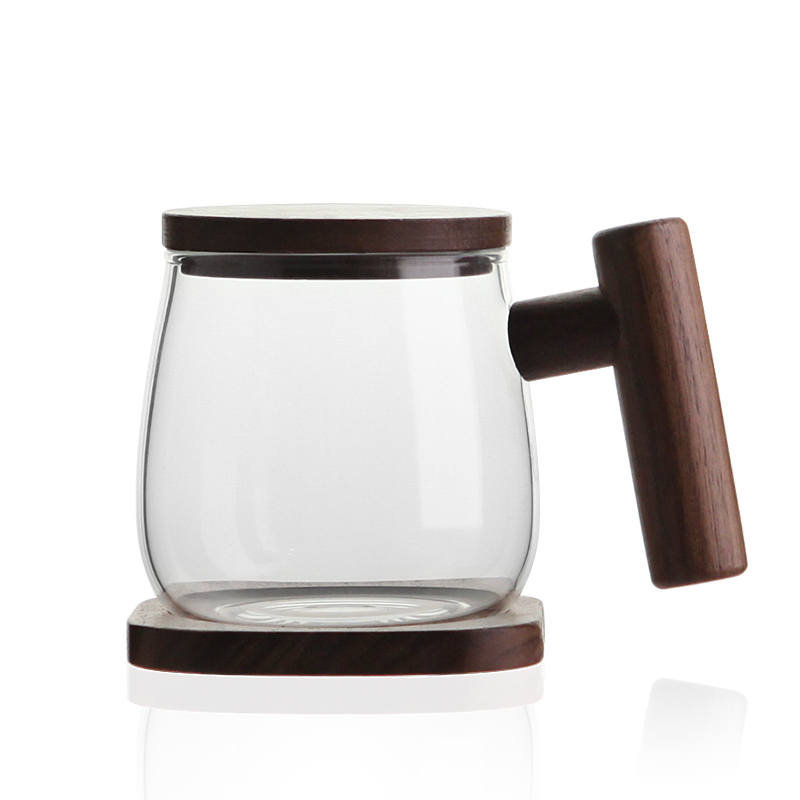 木笙玩物 家用花茶水杯耐热玻璃杯女小清新办公室杯子茶水分离泡茶杯可爱 木笙圆趣杯T型2A