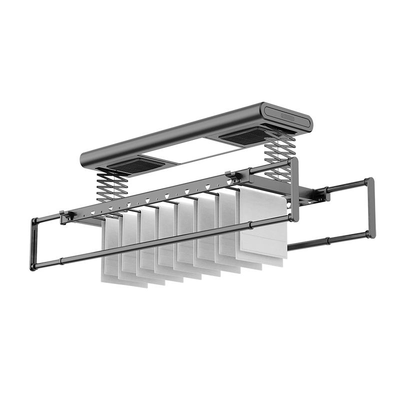 太阳雨智能晾衣机隐藏式电动晾衣架自动升降离线声控阳台伸缩晾衣杆 灰色 语音+遥控【照明烘干杀】