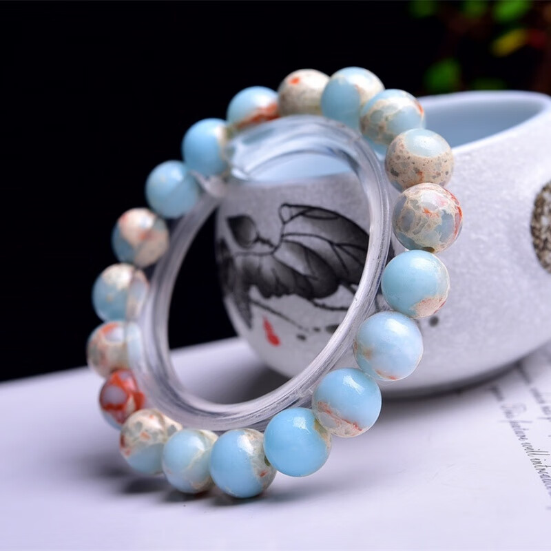 尊柜 寿山石手串女士 寿山石手链石料散珠 a518寿山石8mm单圈手链 