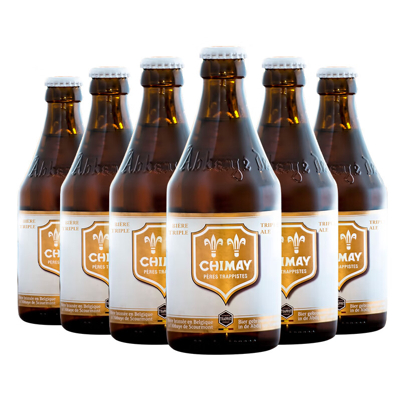 智美（Chimay）白帽啤酒 330ml*6瓶 修道院精酿 比利时进口 三料啤酒京东自营