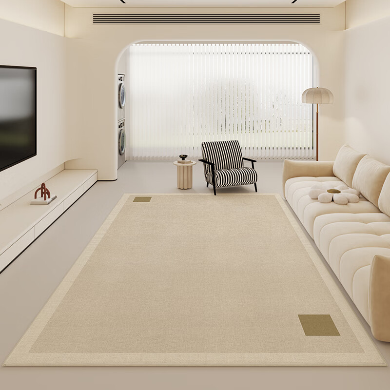 尚锐地毯客厅轻奢高级感防水防滑奶油风大尺寸免洗可擦沙发卧室书房 与尔-G[高密度圈绒] 40x60厘米[体验款