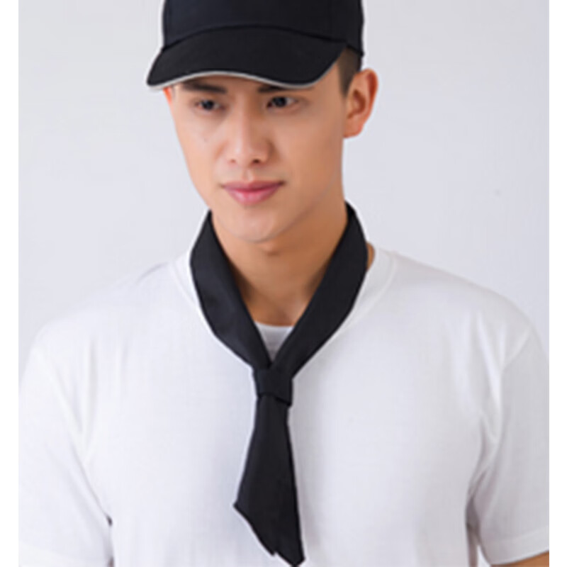 氧摩厨师领结红蓝黄绿白色三角汗巾厨房厨师长领带餐饮培训学校领巾男