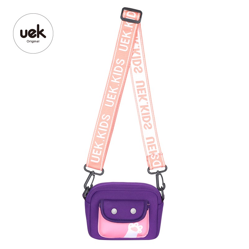 UEK儿童斜挎包时尚儿童小包可爱零钱包男孩小挎包潮酷挎包 贝琪猫紫色挎包