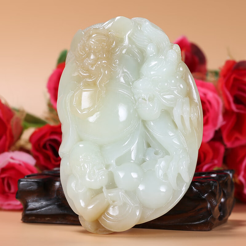 玉钟馗天官赐福手把件 苏州玉雕艺术家王磊作品附证书 贵圈珠宝玉器