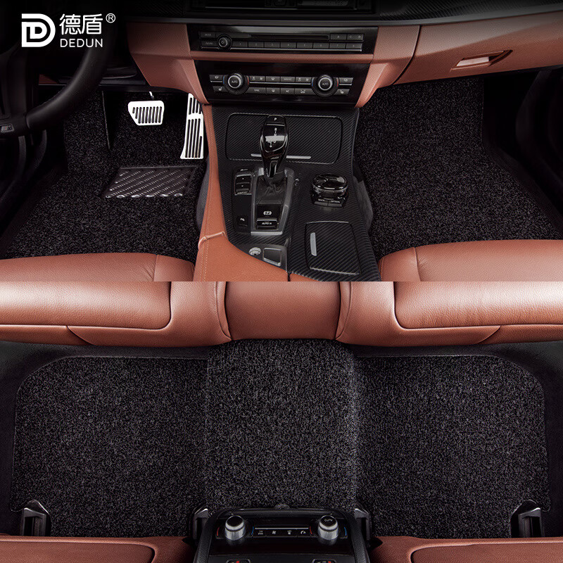 德盾汽车脚垫适用于岚图梦想家MPV商务车专用原车地毯式丝圈地垫压边 黑灰色无味压边款 岚图梦想家（2022款）