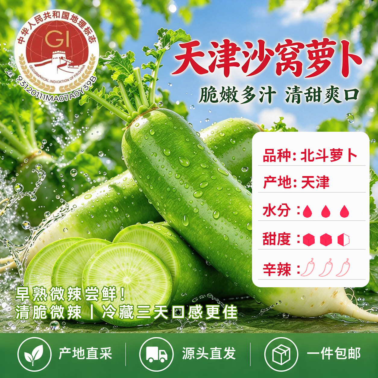 京鲜生正宗天津沙窝萝卜净重5斤 18.9元 - 线报酷