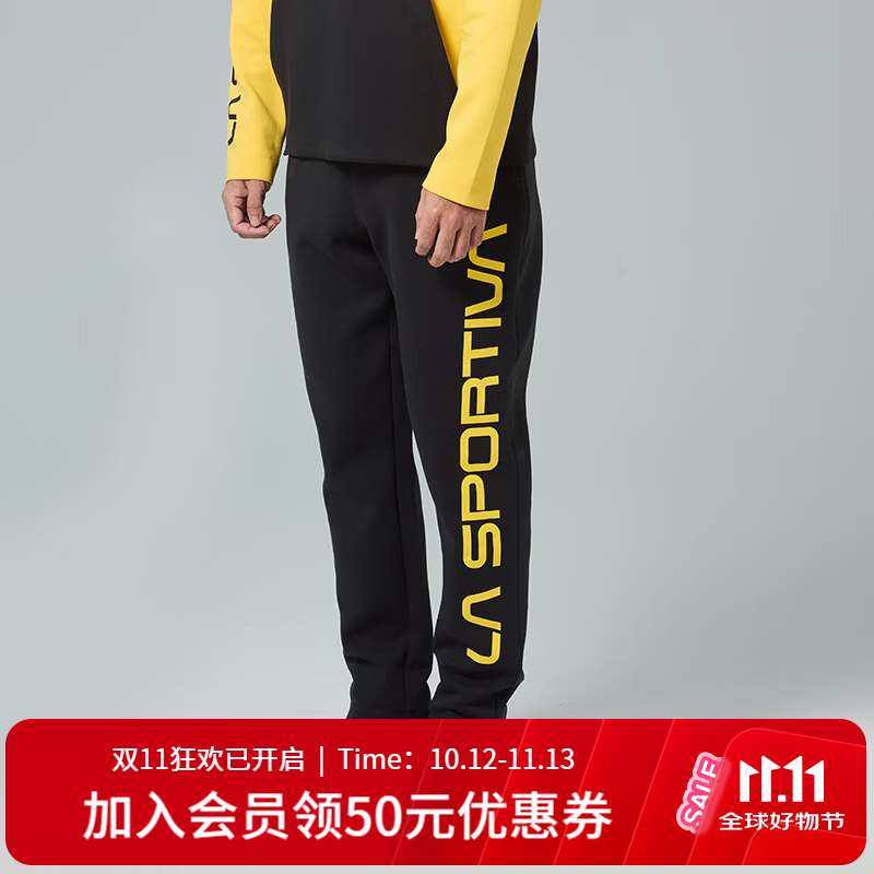 拉思珀蒂瓦（LA SPORTIVA）【26新品】男款户外跑步运动裤舒适保暖休闲裤Podium  黑/黄 L
