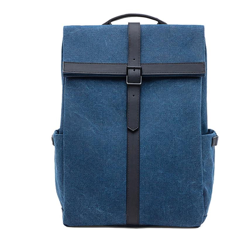 90分 笔记本电脑包15.6英寸 双肩包男 牛津休闲背包 简约英伦风书包 深蓝色