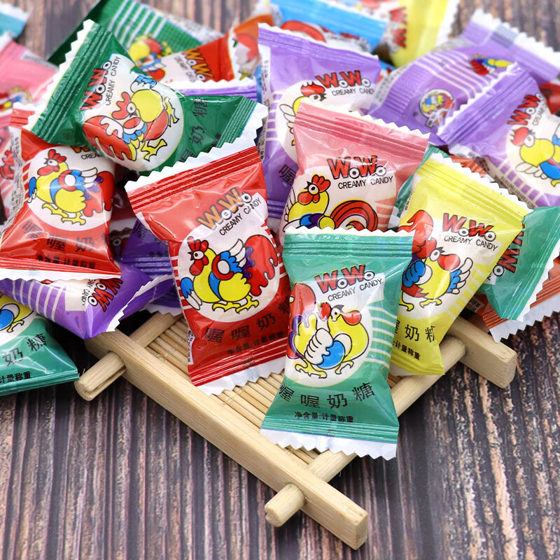 喔喔小公雞原味牛奶糖裝喜糖兒童節(jié)休閑零食糖果 喔喔奶糖500g約90顆