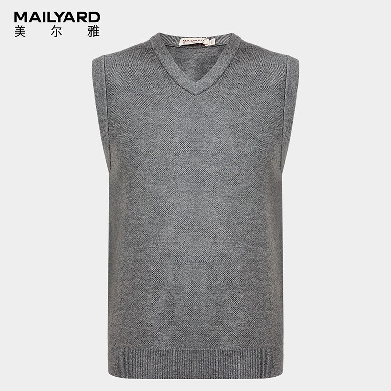 mailyard/美尔雅毛背心无袖 商务休闲男士秋冬鸡心领羊毛马甲 054