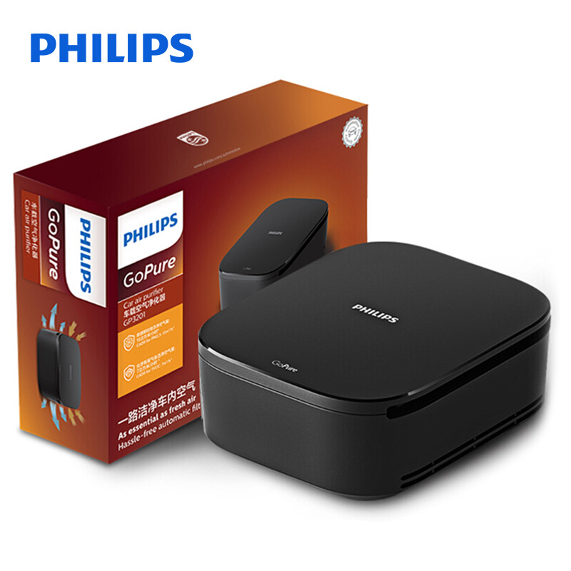 飞利浦（PHILIPS）车载空气净化器 汽车用 HEPA/HESA技术 除TVOC 高效过滤PM2.5 GP3201