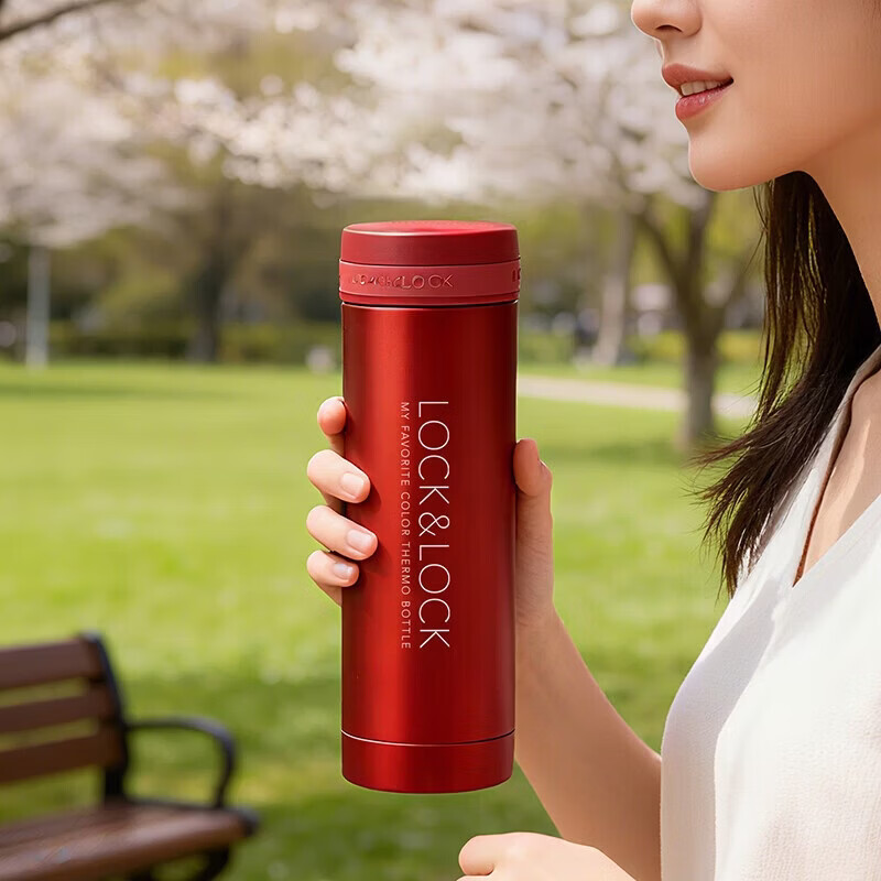 乐扣乐扣（LOCK&LOCK）不锈钢纤巧便携保温杯茶水杯车载商务杯子LHC560（300ml）红色