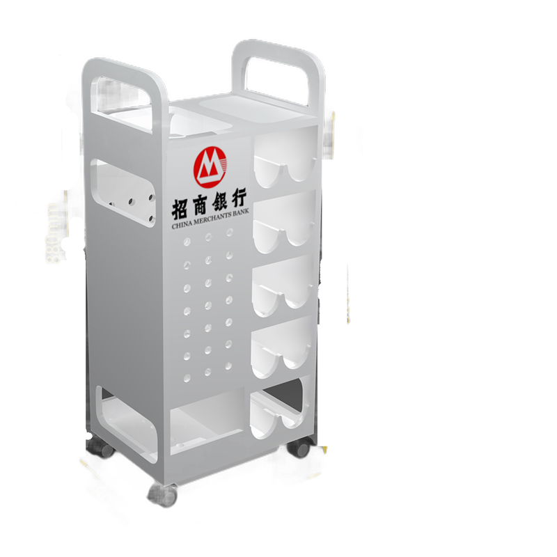 多颂 雨伞架收纳家用酒店大堂商用雨伞桶进门口放置筒神器挂放伞的架子 双桶+5层10孔（滑轮带刹车） 放50~70把伞