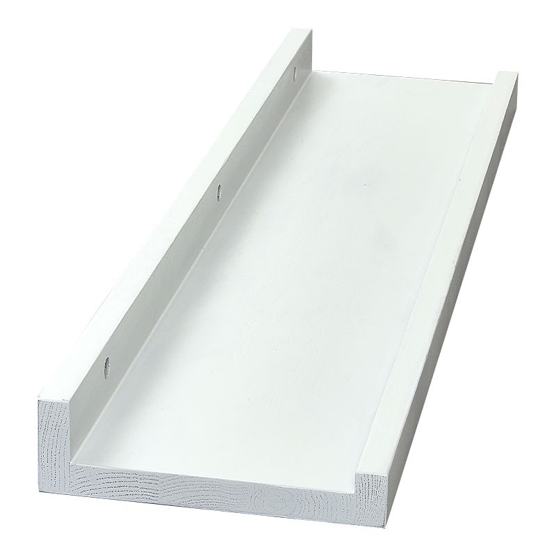 爱必居 实木隔板墙上置物架 墙面书架客厅卧室壁挂收纳架电视墙装饰架子 白色60*15cm