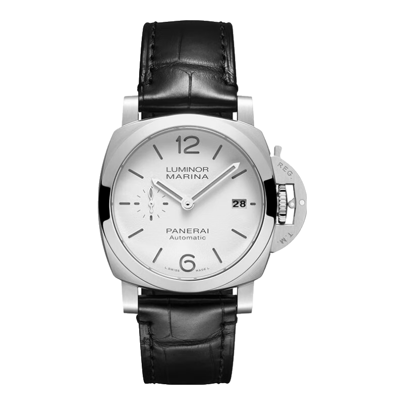 沛納海（Panerai）瑞士手表 廬米諾系列自動(dòng)機(jī)械男士腕表40mm【11.11提前購(gòu)】 皮帶白色條釘PAM01271