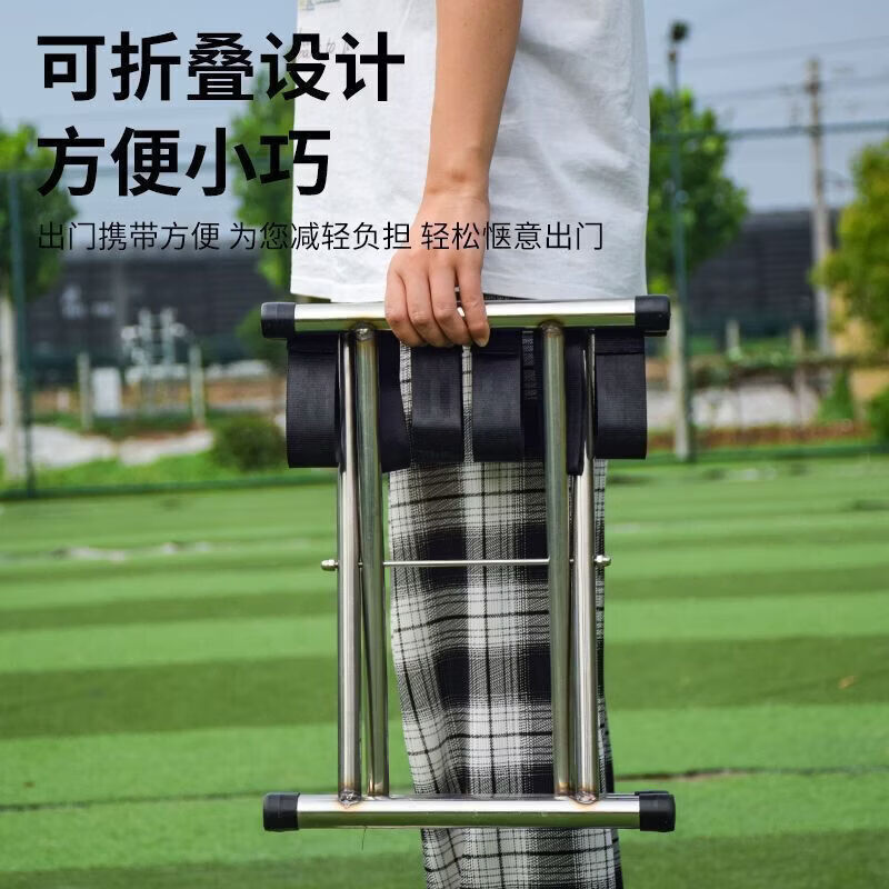 不锈钢折叠板凳子加厚户外旅行家用便携烧烤夜市马扎钓鱼加宽 加大号不锈钢】34.8/28.5/27.9