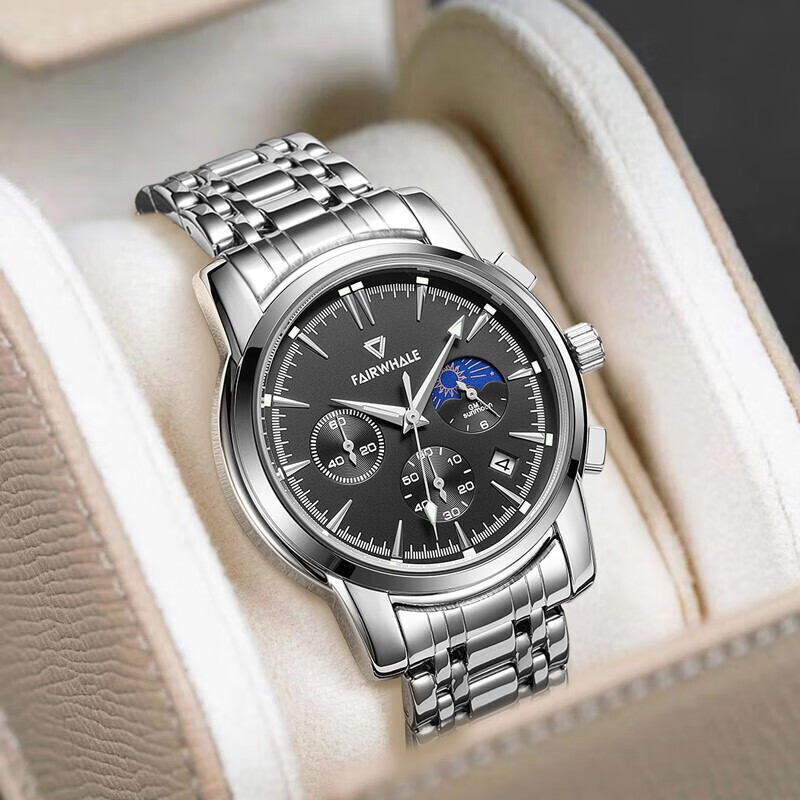 手表机械风表男士夜光表防水潮流学生瑞士品质钢带腕表fw-5370-1