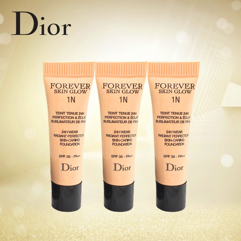 迪奥 Dior 凝脂恒久亮泽粉底液1N号 3ml*3 (中小样，介意慎拍)
