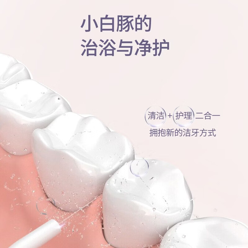 博皓便携冲牙器牙齿洗牙器冲洗器水牙线正畸专用洁牙器牙套清洗器除牙垢智齿清洁器 5012 白色