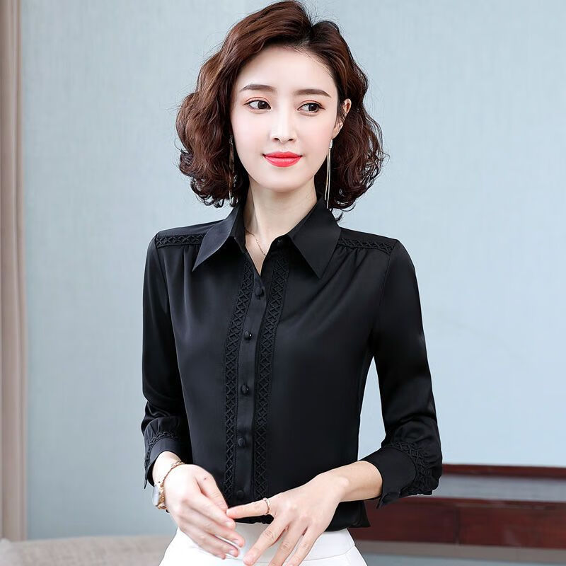 衫衣服显瘦雪纺衬衫女长袖2022春秋韩版上档次宽松职业女士衬衣洋气打