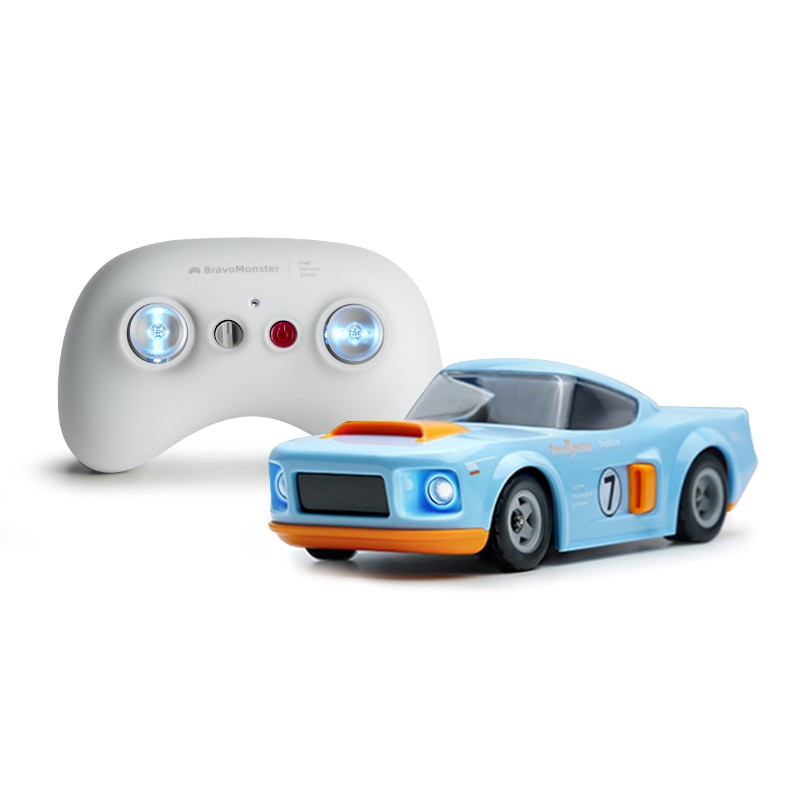 野蛮娃娃儿童玩具车rc专业漂移5岁男孩高速比例遥控汽车模型 BabyBlue 霍尔遥控器版（含车前灯） 官方版本  不含电池(含车前灯 需DIY能力)