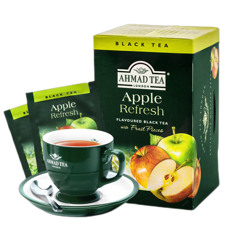 ahmad tea英国亚曼苹果味红茶20片盒装英式水果调味茶夏季冷泡果茶