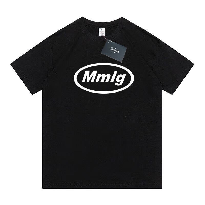 铭汇通mmlg短袖mmlgt恤印花夏季短袖百搭潮牌韩版宽松休闲情侣 黑色 m