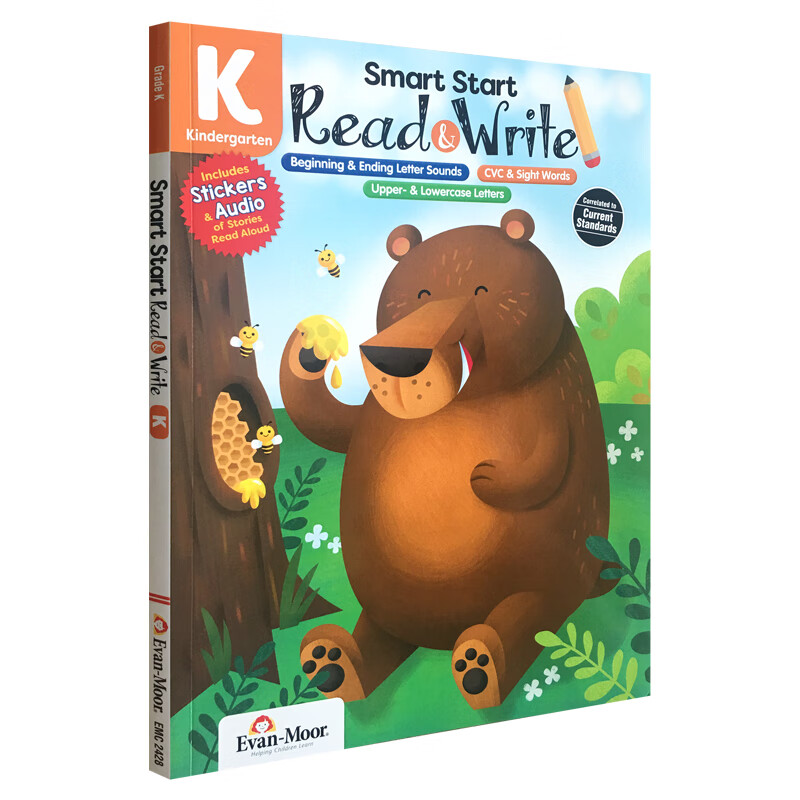 Evan Moor 聪慧启蒙系列 有声阅读与拼写系列 幼儿园大班 Smart Start Read & Write Grade K 进口原版