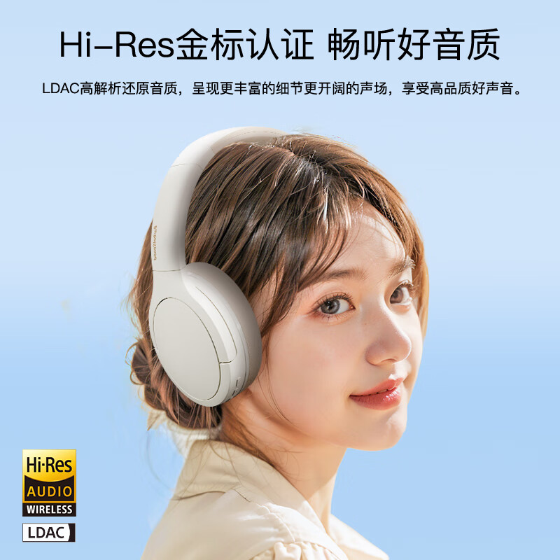 BarbetSound H6 头戴式蓝牙耳机 45dB主动降噪 蓝牙5.4 高品质金标认证 180小时超长续航 适用于华为小米手机 黑色丨Hi-Res金标认证+LDAC无损音质