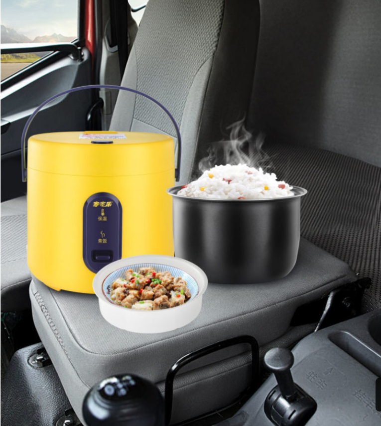 车载电饭煲24v大货车电饭锅12v24v220v通用多功能小车通用自驾游半球