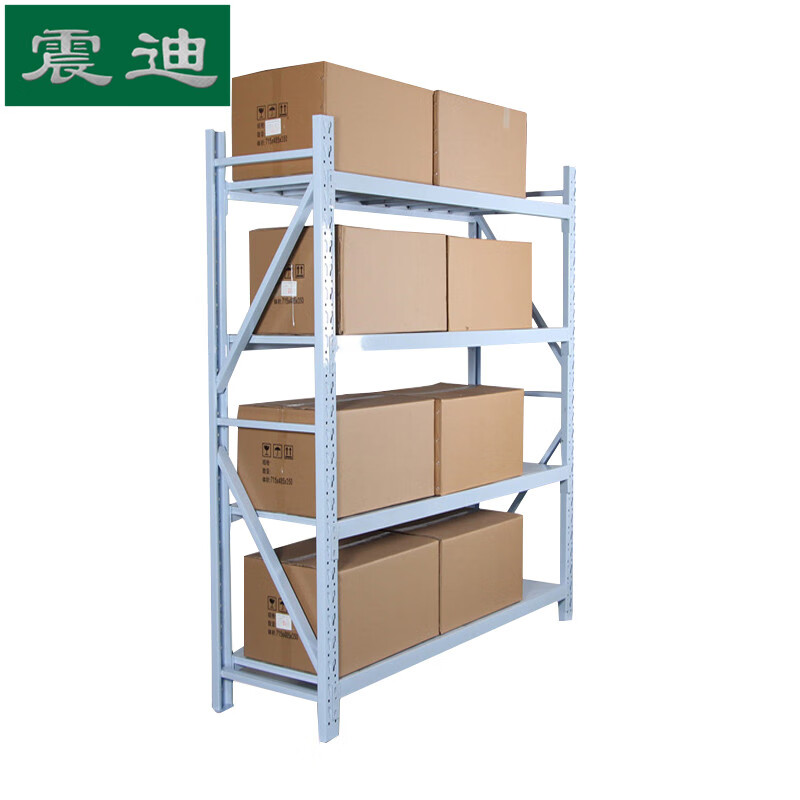 震迪轻型货架仓库物料整理架货物摆放架d502a白色1.2米长可定制
