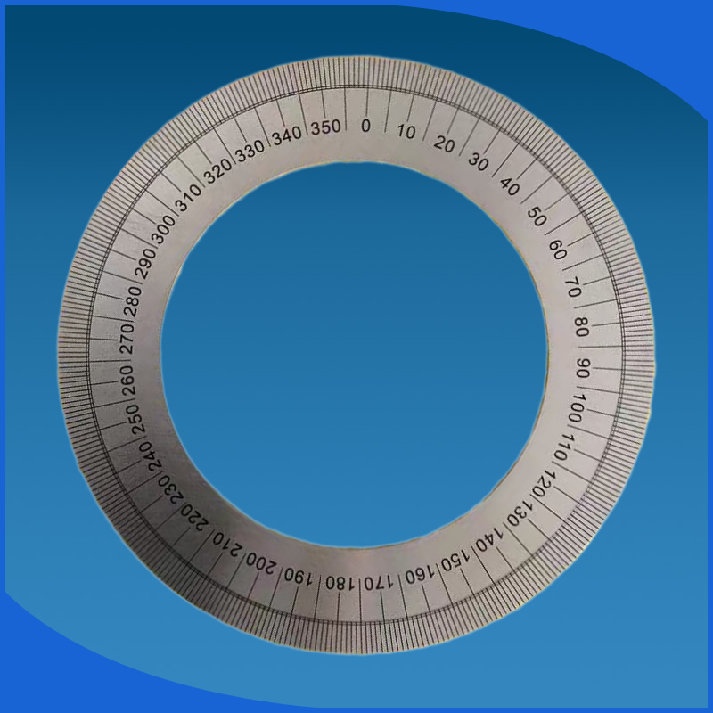 定制厂家不锈钢360度圆形角度盘机器手柄刻度盘定制 恒鼎标尺 200x130