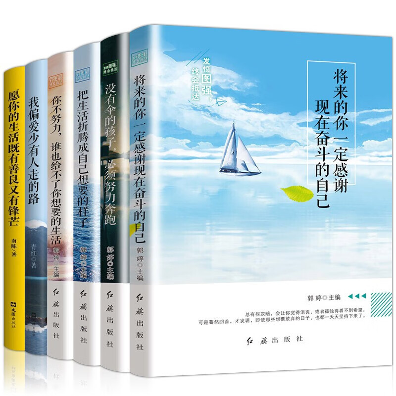 6册将来的你一定感谢现在奋斗的自己 我偏爱少有人走的路 愿你的生活既有善良又有锋芒 没有伞的孩子，必须努力奔跑详情图