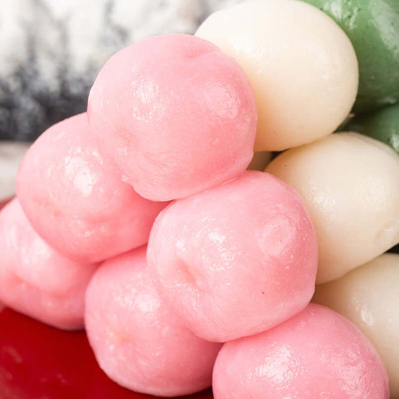 哺食旺三色糯米丸子日式丸子串团子盒装零食动漫款解冻即食 三色丸子