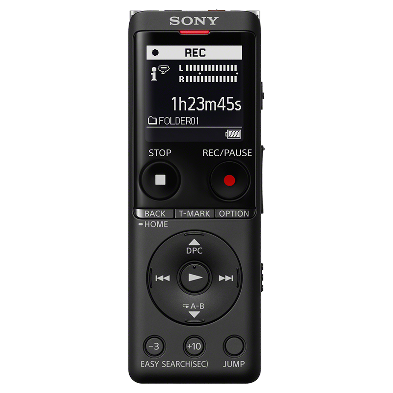 索尼（SONY）录音笔ICD-UX575F 16GB 黑色 智能降噪升级款 线性录音棒 商务学习采访支持内录